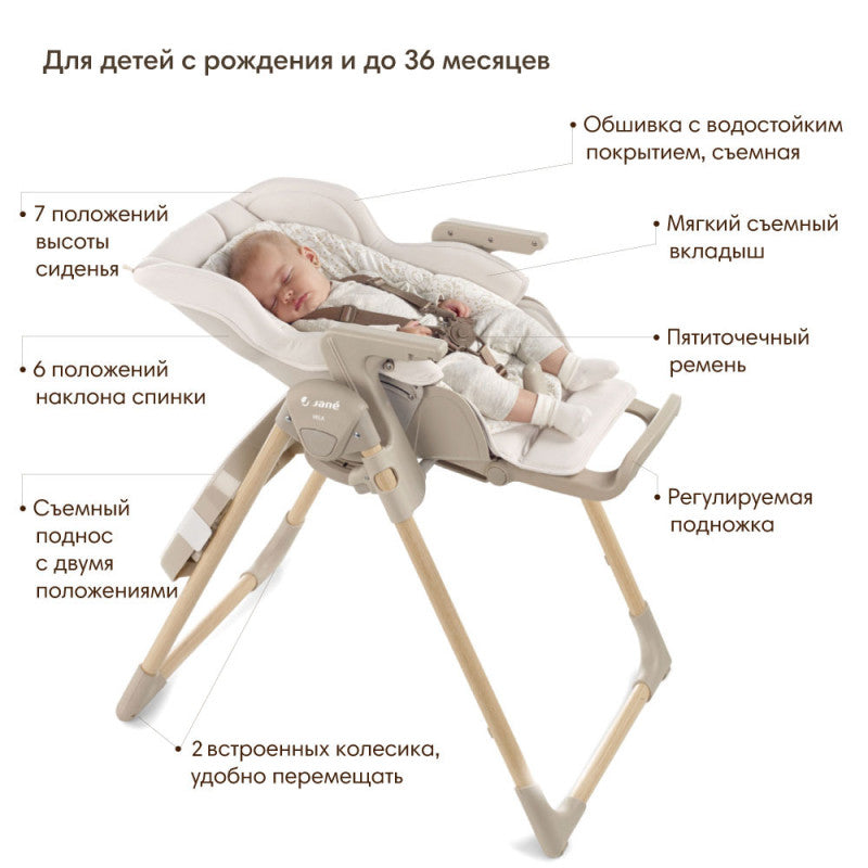 Scaun de Masă Reglabil Jane Mila Iris - Multifuncțional pentru Bebelus