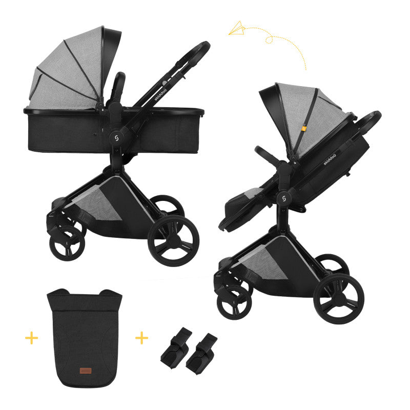 Cărucior 2in1 Skiddou Nasjo Nomadic Dream Gri Deschis