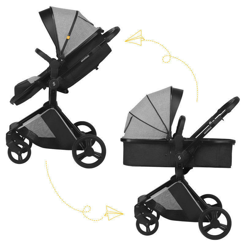 Cărucior 2in1 Skiddou Nasjo Nomadic Dream Gri Deschis