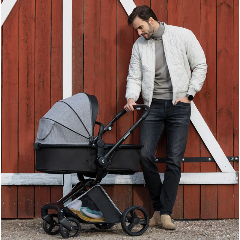 Cărucior 2in1 Skiddou Nasjo Nomadic Dream Gri Deschis