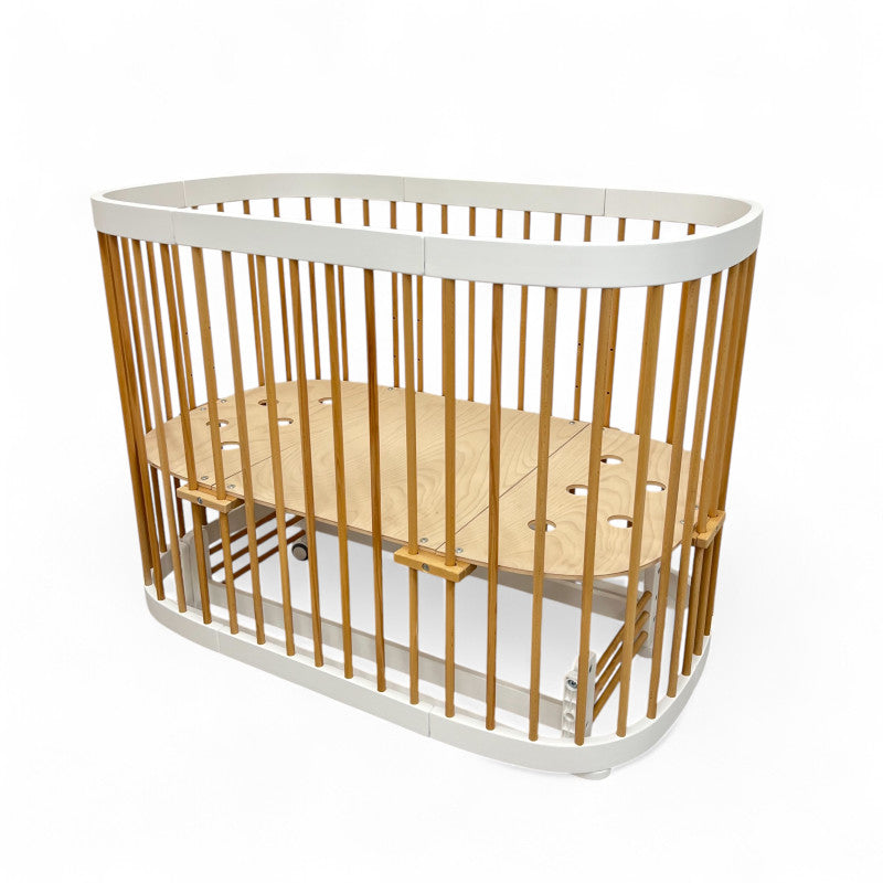 Pătuț transformabil Napoli Plus Alb+Natural