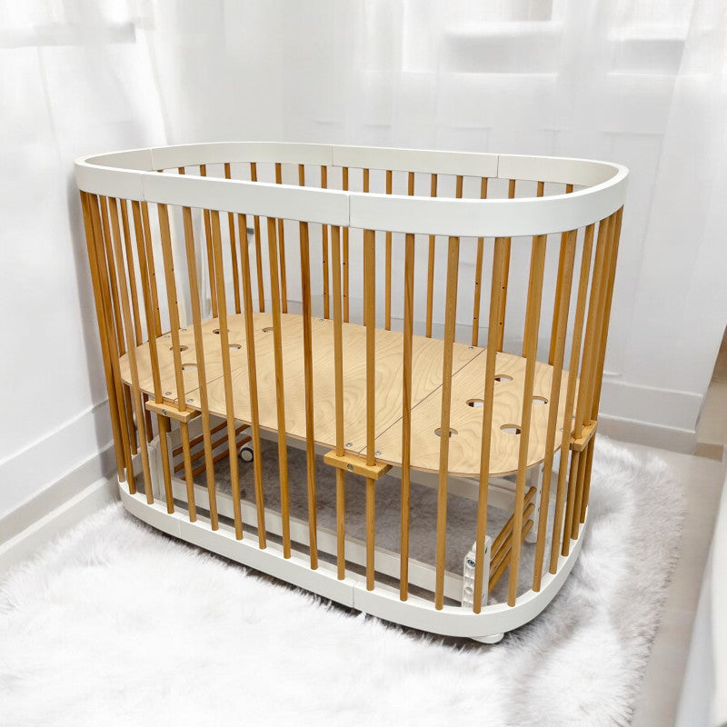 Pătuț transformabil Napoli Plus Alb+Natural