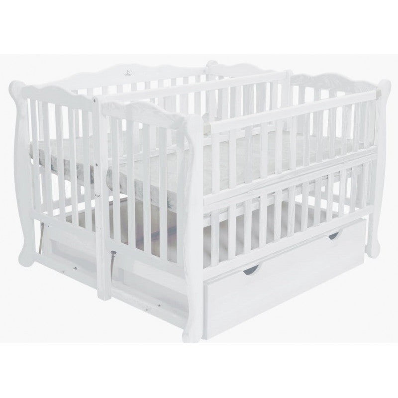 Patut din lemn pentru gemeni - Goydalka DUO (1B330-1) Alb