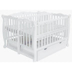 Patut din lemn pentru gemeni - Goydalka DUO (1B330-1) Alb