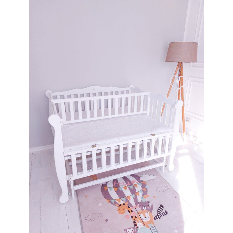 Patut din lemn pentru gemeni - Goydalka DUO (1B320-1) Alb