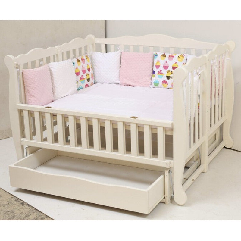 Patut din lemn pentru gemeni - Goydalka DUO (1B330-1) Alb