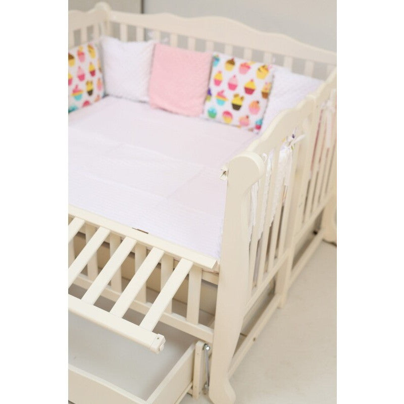 Patut din lemn pentru gemeni - Goydalka DUO (1B330-1) Alb