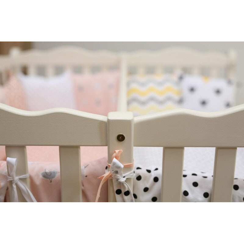 Patut din lemn pentru gemeni - Goydalka DUO (1B330-1) Alb