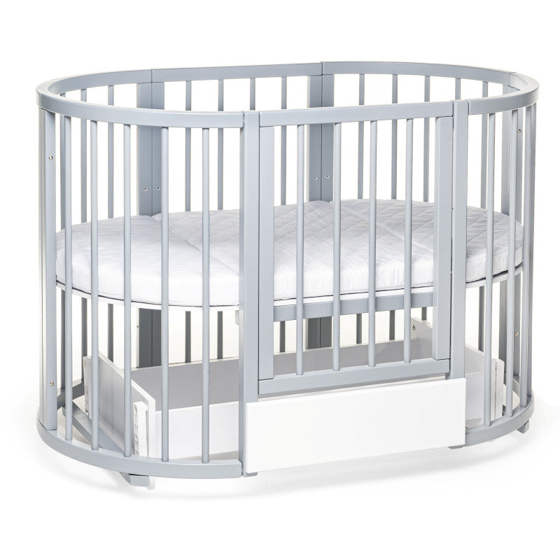 Pătuț Transformabil Eucalyptus Olivia Plus Gri – Design Versatil și Funcțional