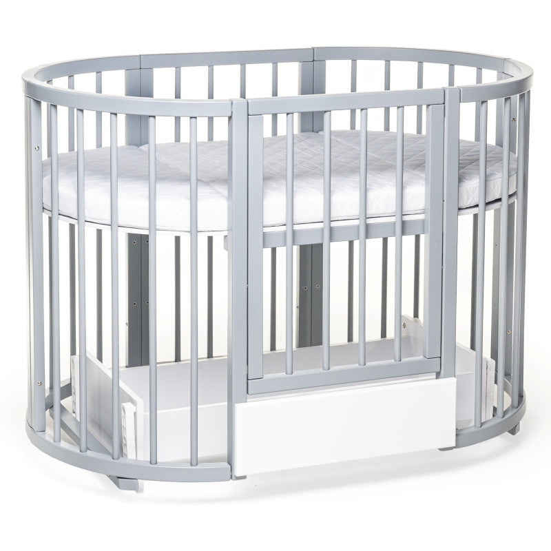 Pătuț Transformabil Eucalyptus Olivia Plus Gri – Design Versatil și Funcțional