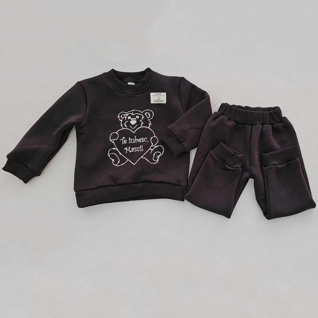 Costum gri închis cald "Te iubesc, Mami"