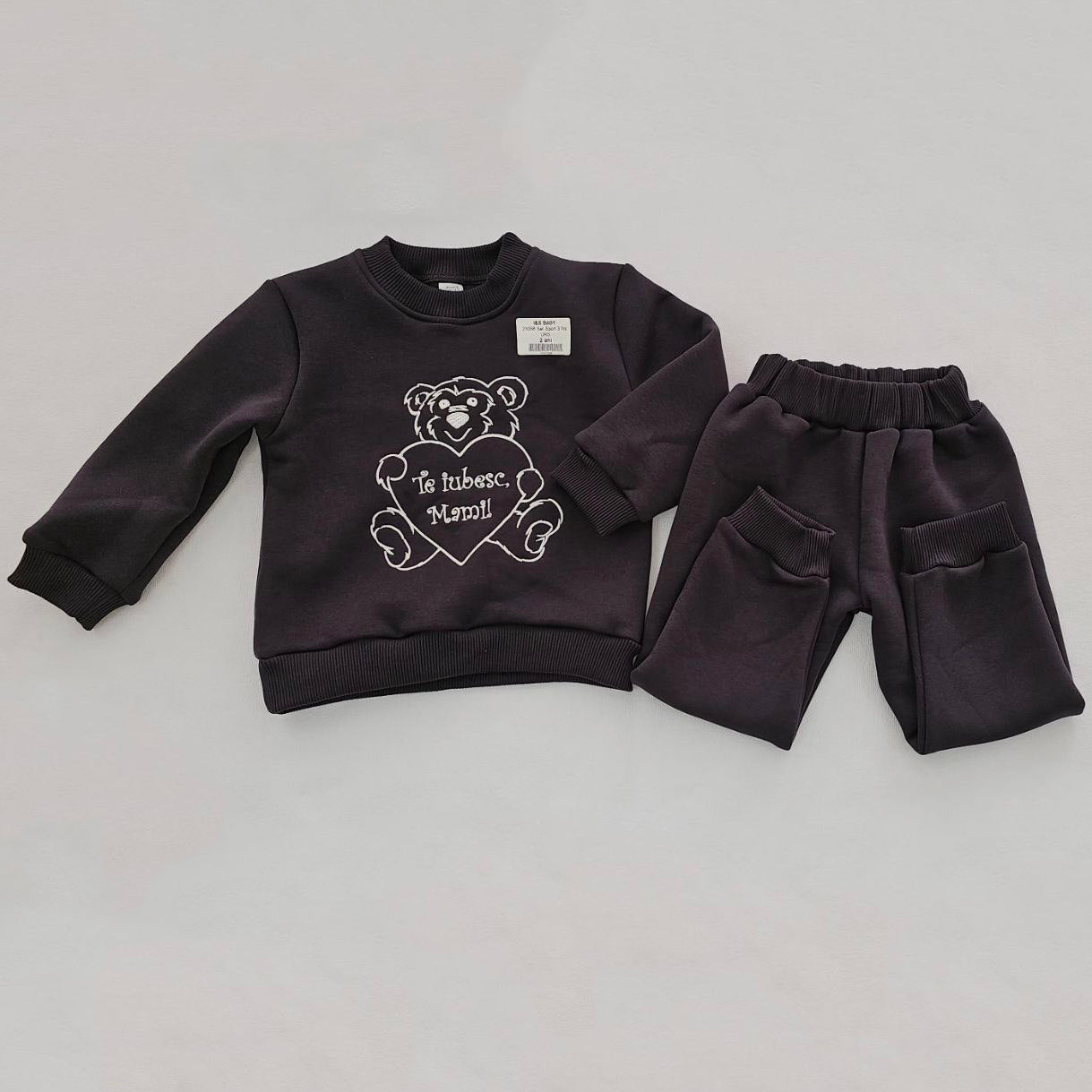 Costum gri închis cald "Te iubesc, Mami"