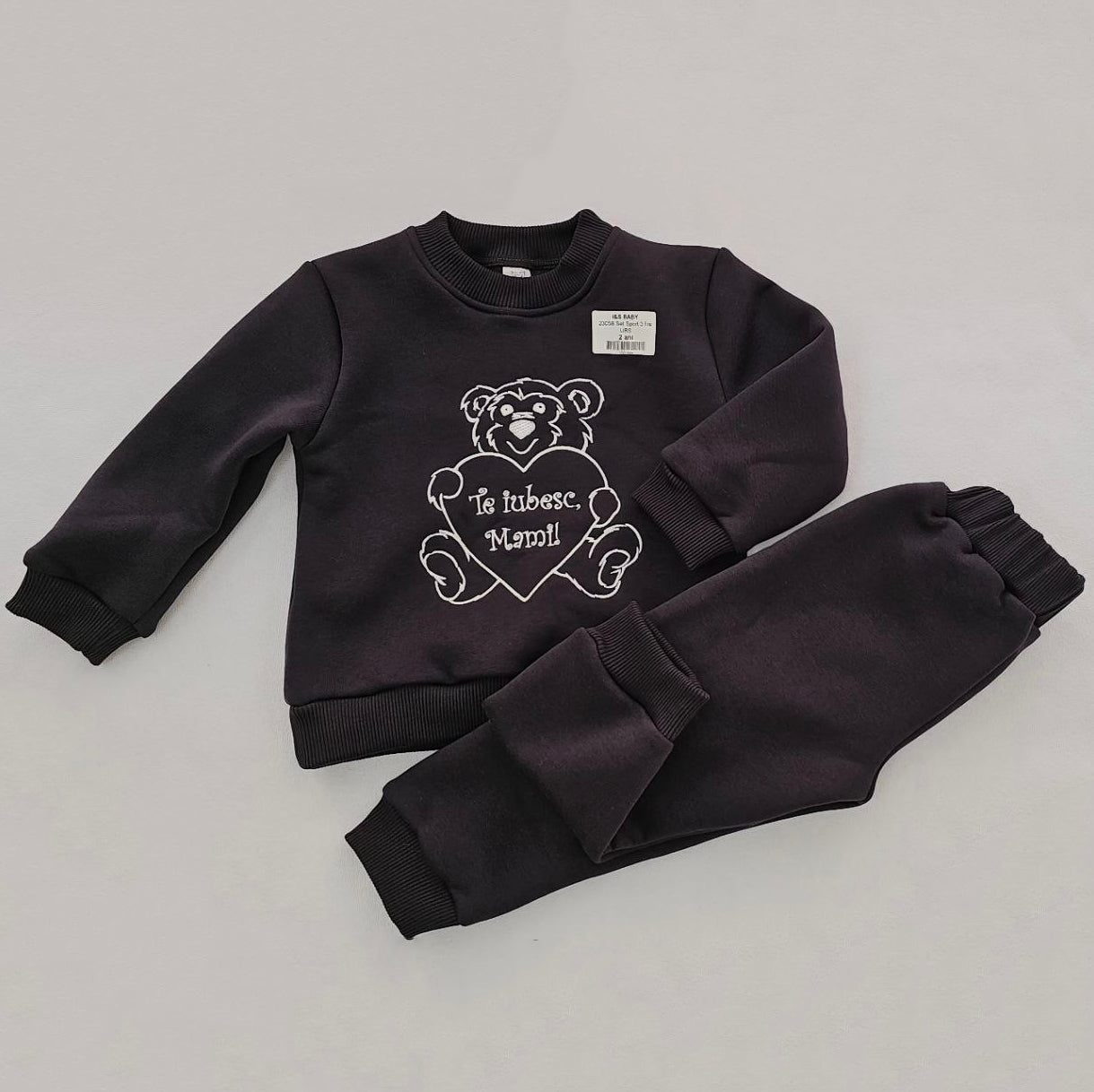 Costum gri închis cald "Te iubesc, Mami"
