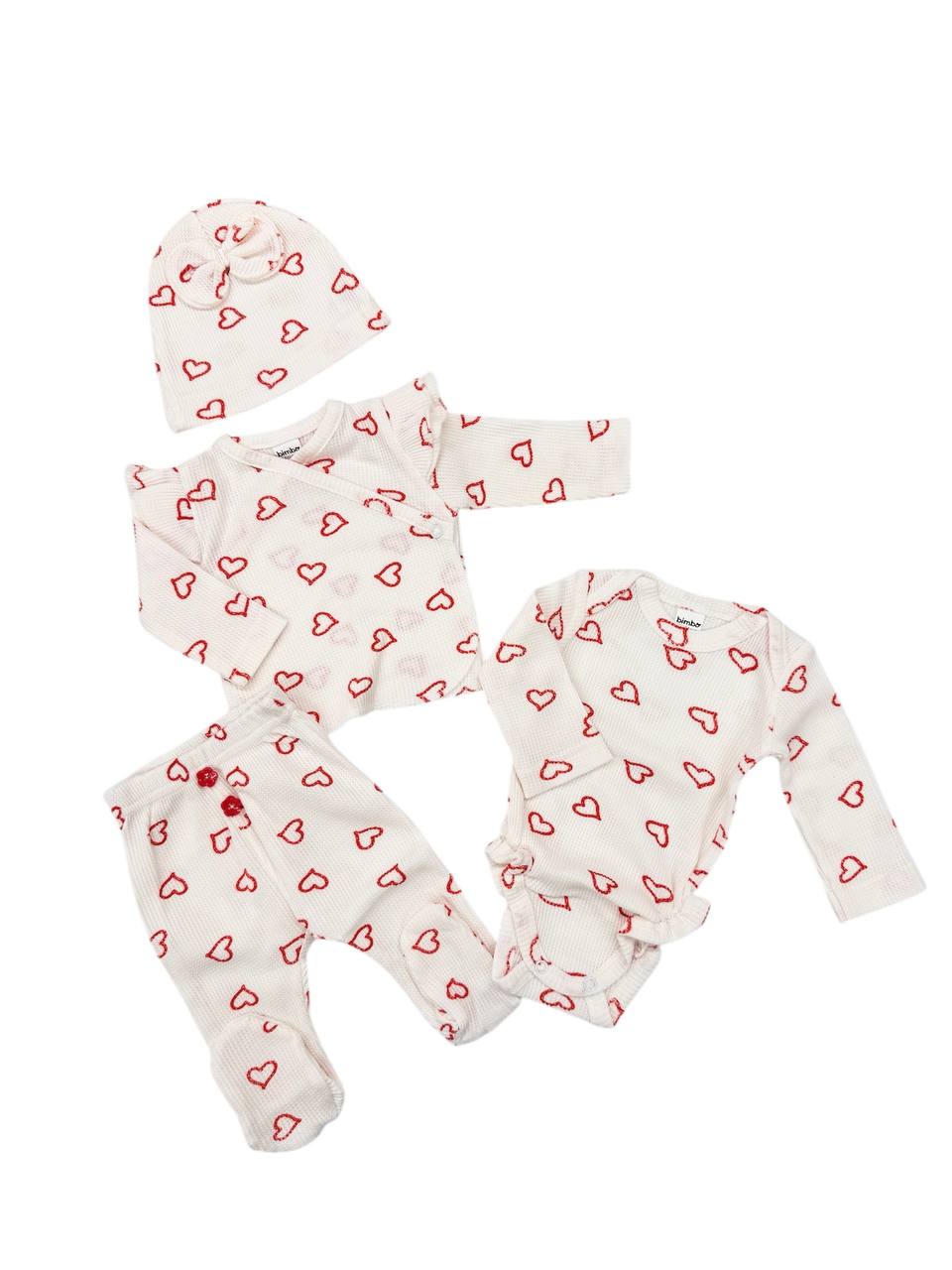 Set Bebeluși cu Inimioare Roșii
