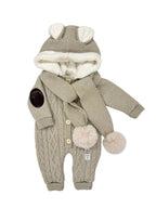 Salopetă Urs cu Fular Tricotată