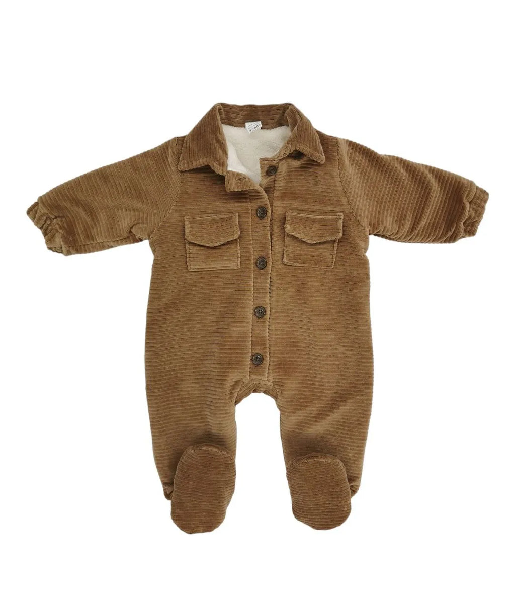 Salopetă Velvet Bej cu Blaniță