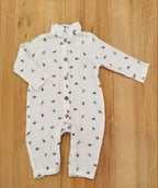 Salopeta din muselină cu frunzulițe pentru bebeluși