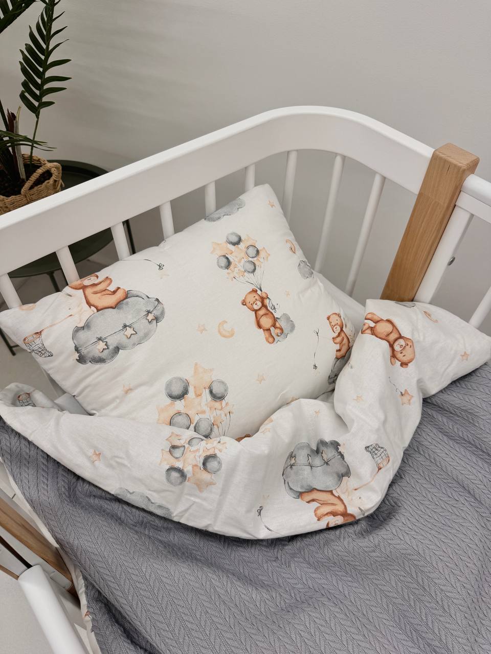 Plapuma si perna ursulet/ gri