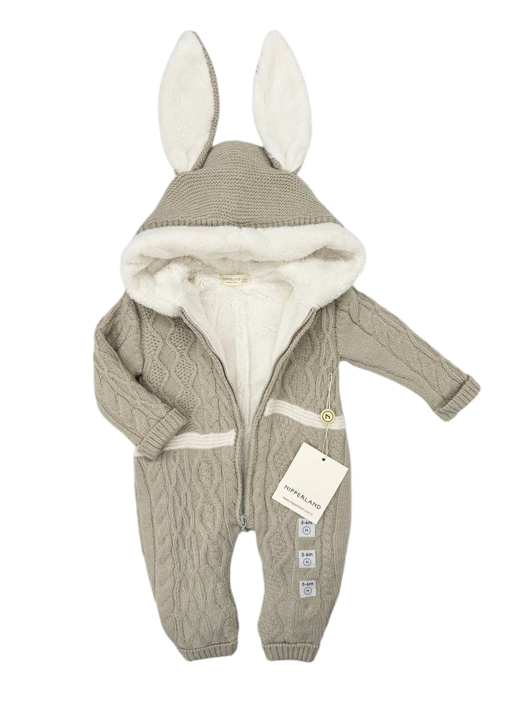 Salopetă Iepuraș Tricot cu Blăniță Interioară