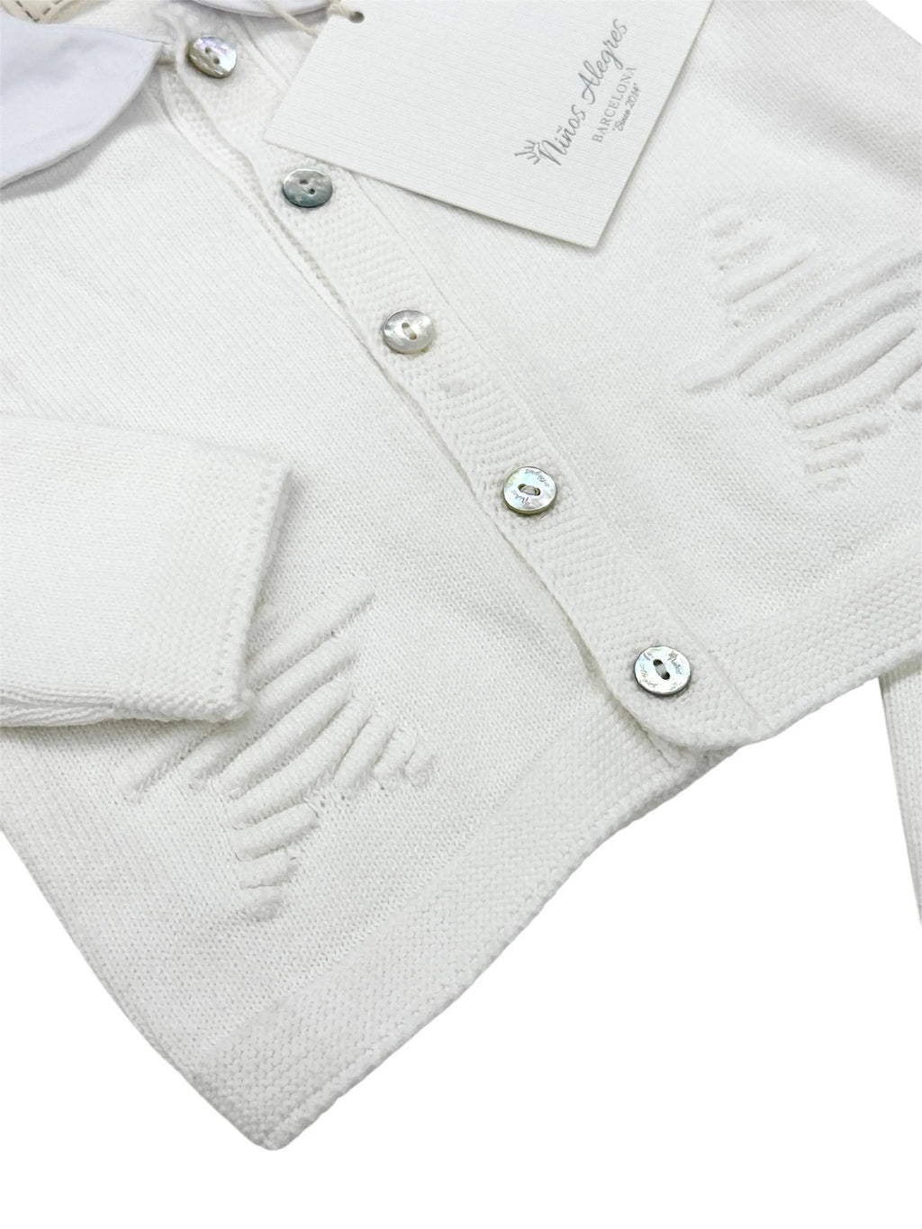 Costumaș Bebeluși Tricotat cu Nasturi din Scoici