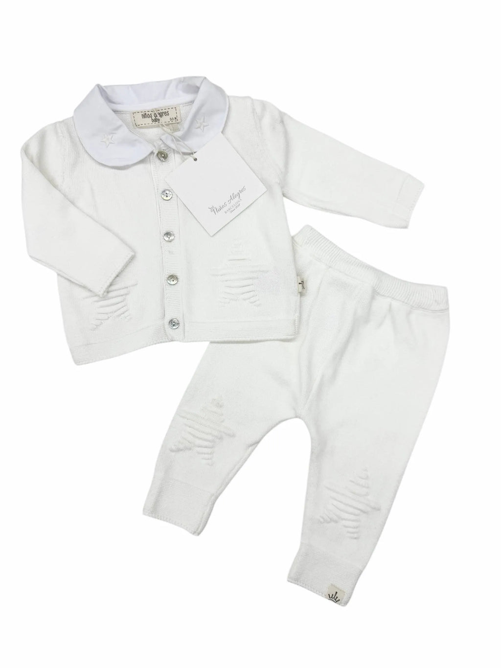 Costumaș Bebeluși Tricotat cu Nasturi din Scoici