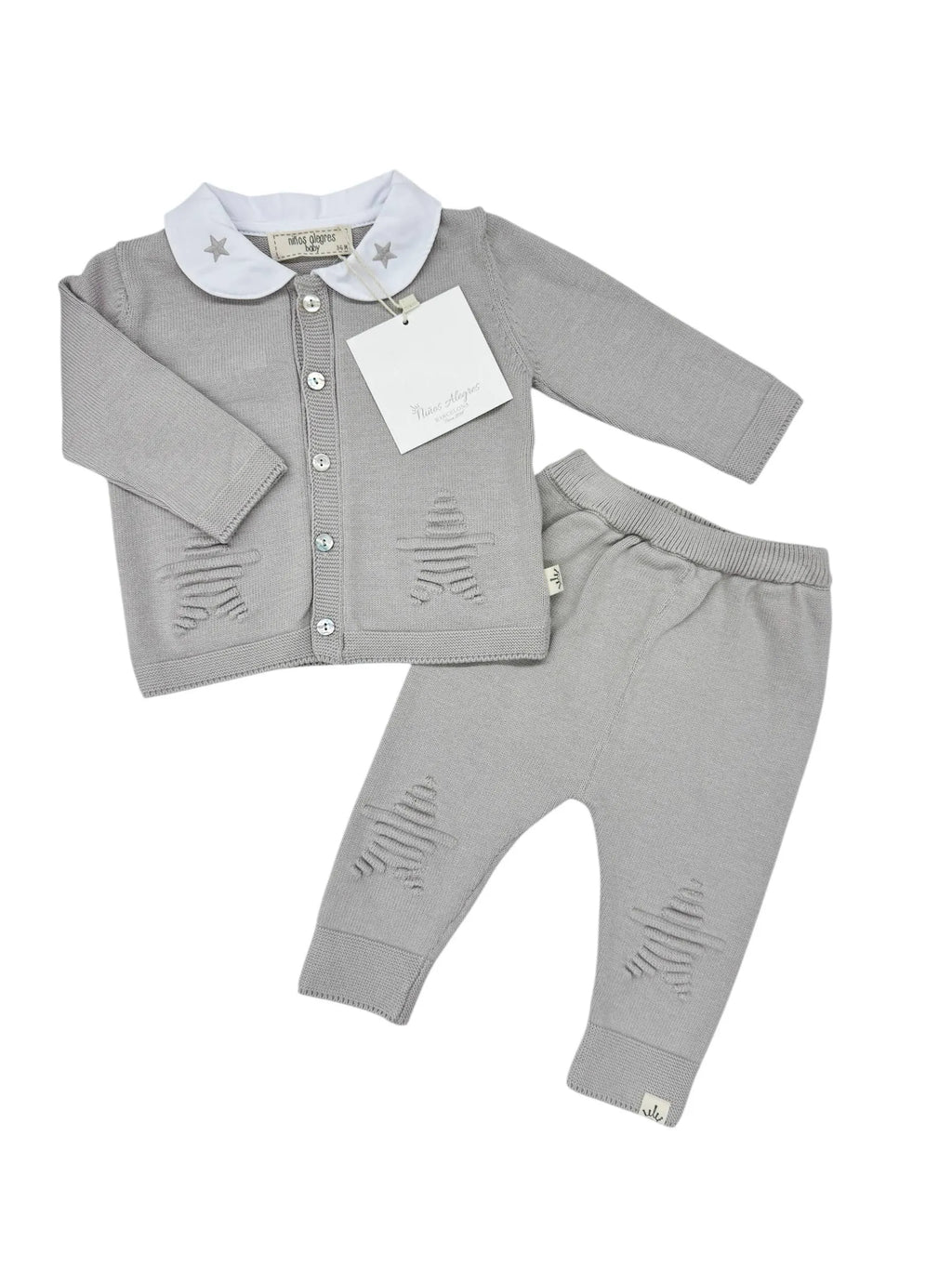 Costumaș Bebeluși Tricotat cu Nasturi din Scoici