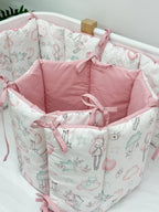 Apărătoare Gărduleț Iepurași Roz 120x60 cm