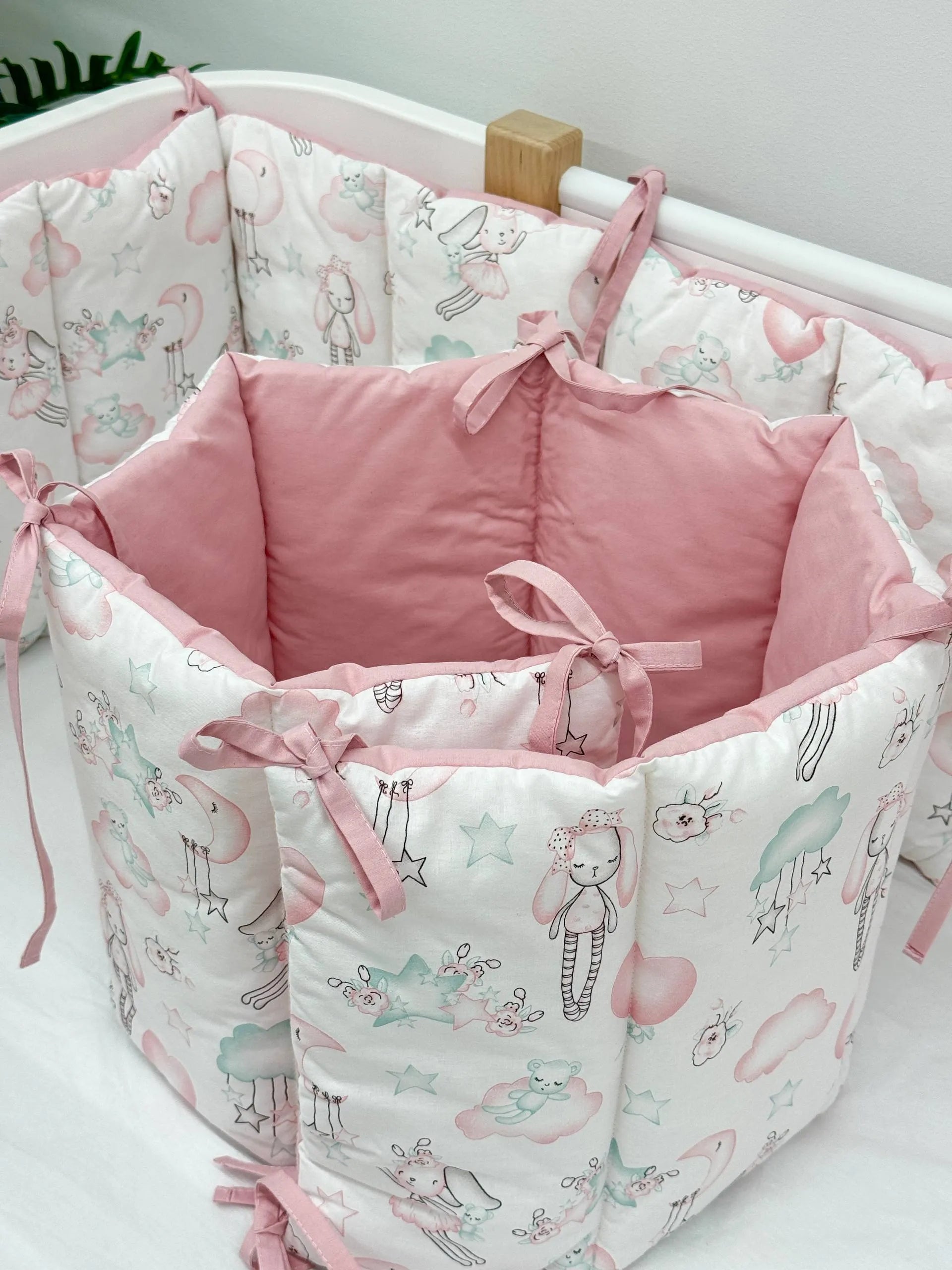 Apărătoare Gărduleț Iepurași Roz 120x60 cm