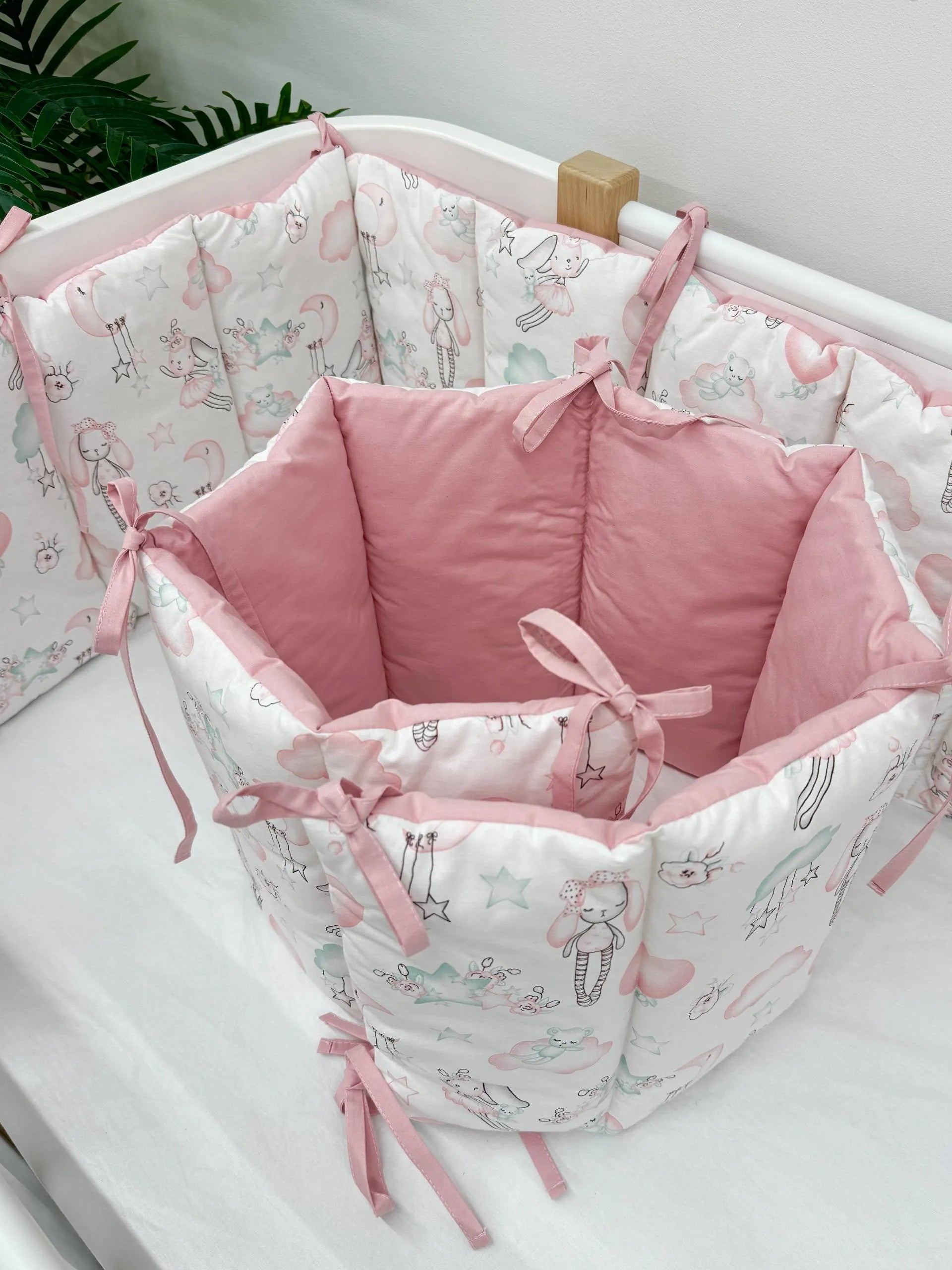 Apărătoare Gărduleț Iepurași Roz 120x60 cm