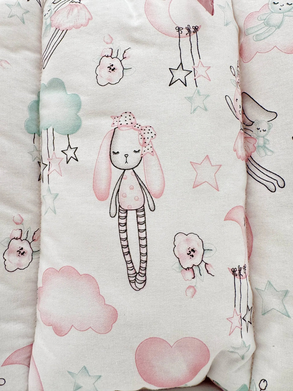 Apărătoare Gărduleț Iepurași Roz 120x60 cm