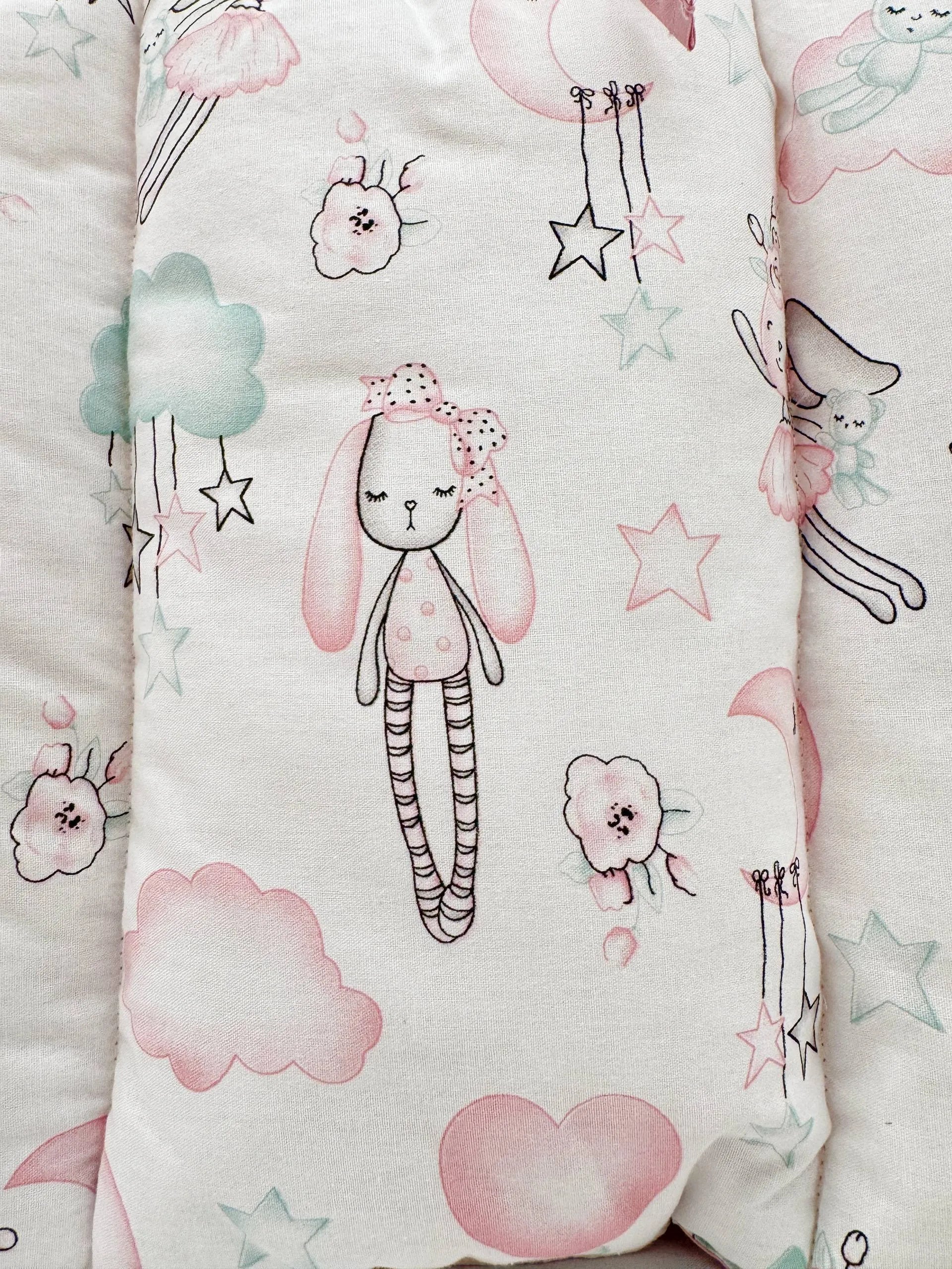 Apărătoare Gărduleț Iepurași Roz 120x60 cm