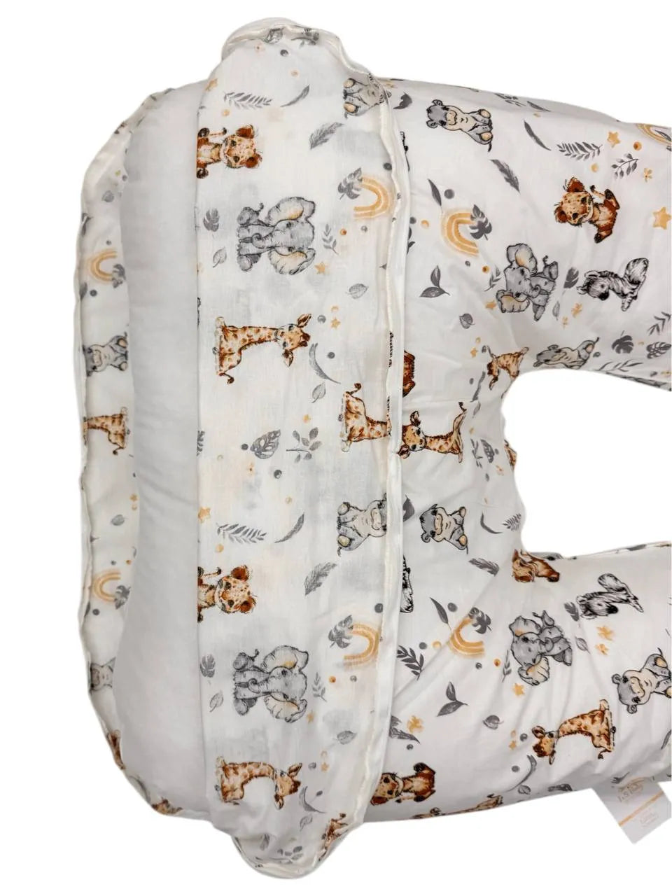 Perna Pentru Gravide U-Shape – Animăluțe Safari Pe Alb, 130 cm