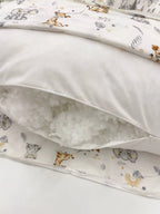 Perna Pentru Gravide U-Shape – Animăluțe Safari Pe Alb, 130 cm