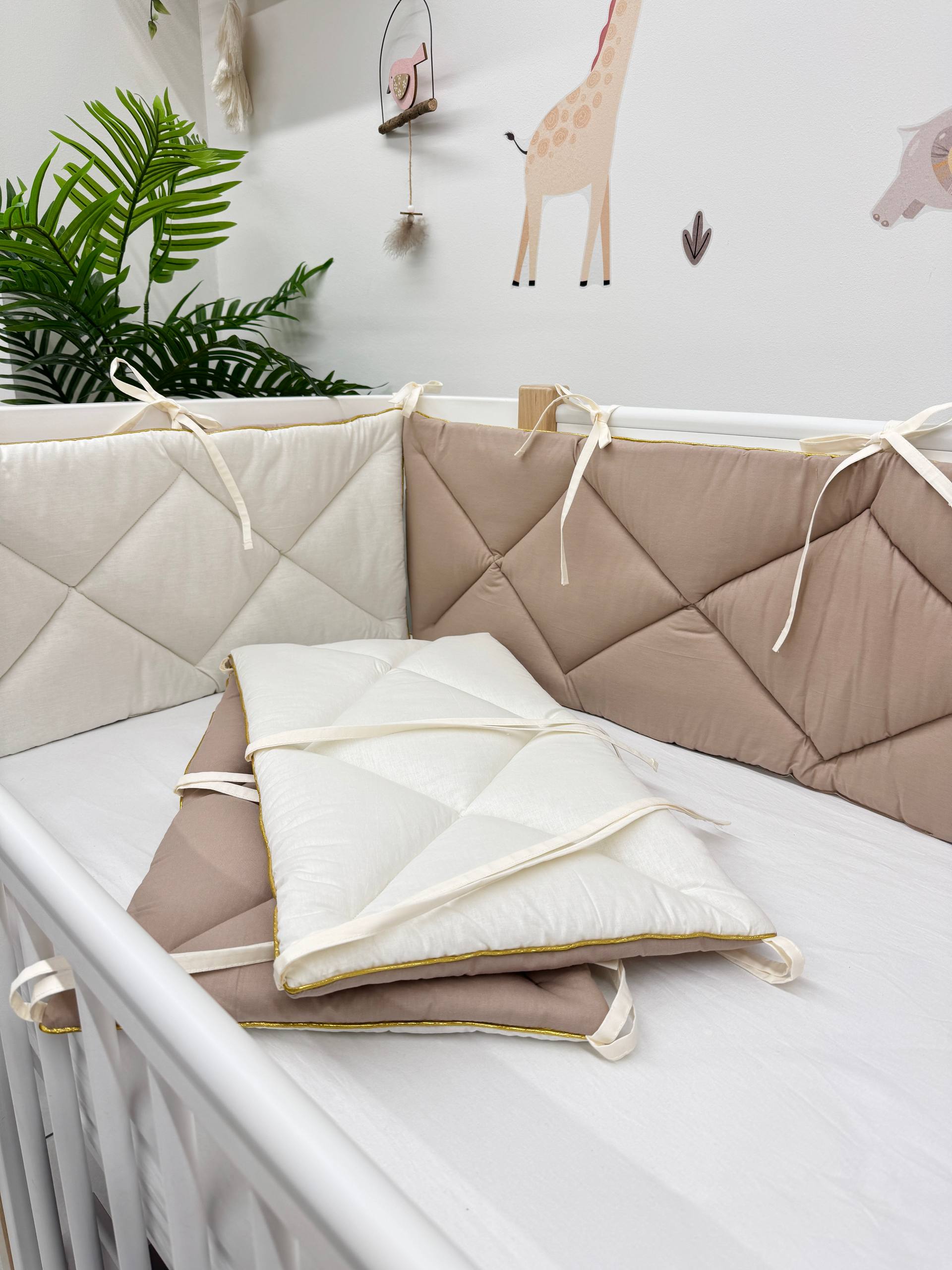 Apărătoare pentru Patuț Nou-Născuți – Bej/Crem