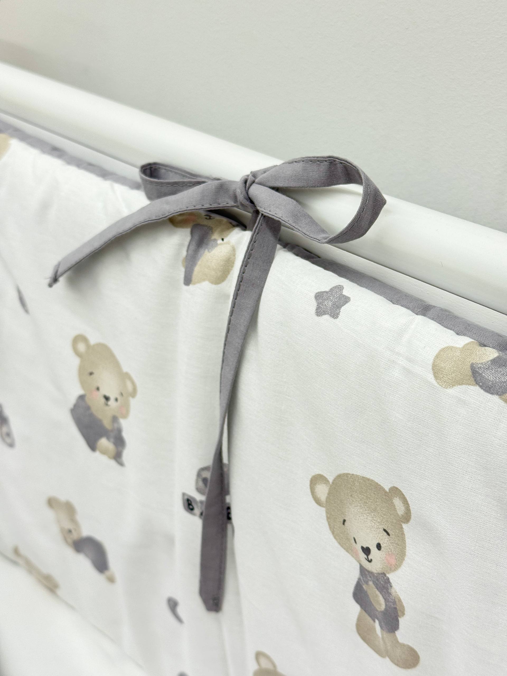 Apărătoare adorabile cu print gri/ursuleți 120/60