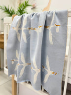 Păturică cu Desen Cocostârc Tricot 80×100 cm