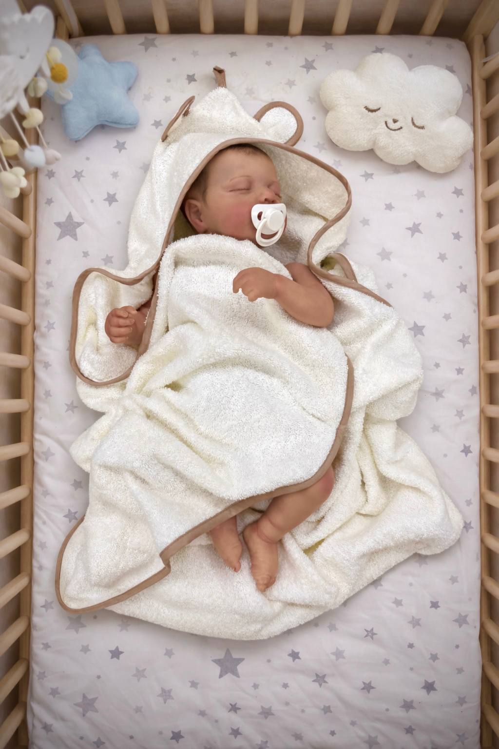 Prosop urechi ursuleț din bumbac natural 95x95 cm