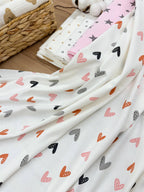 Pelincă tricot 90 x100 cm inimioare 