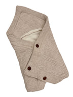 Plic plapumă din tricot cu blăniță și nasturi 90x90 cm