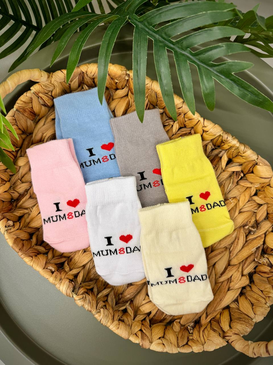 Ciorăpei pentru bebeluși moi "I Love Mum and Dad"