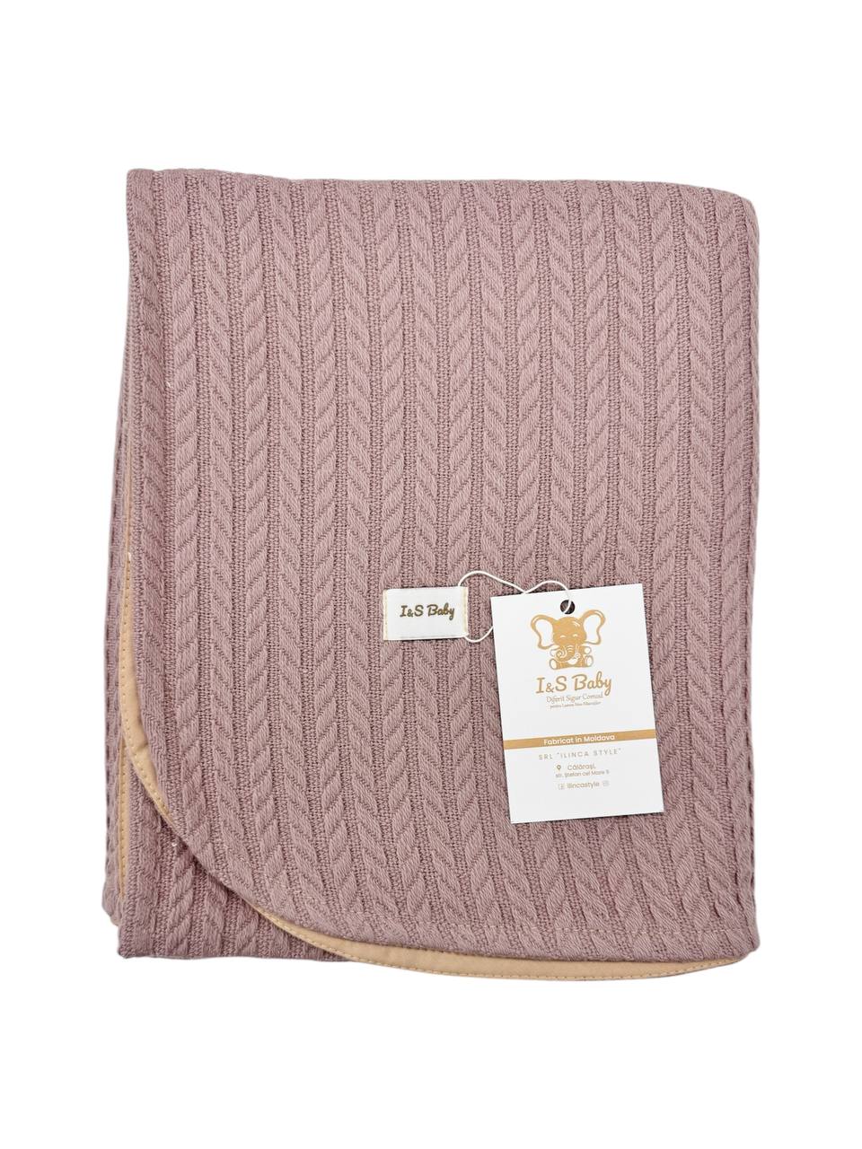 Cuvertură tricotată din bumbac pentru bebeluși 100x120 cm
