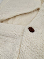 Plic plapumă din tricot cu blăniță și nasturi 90x90 cm