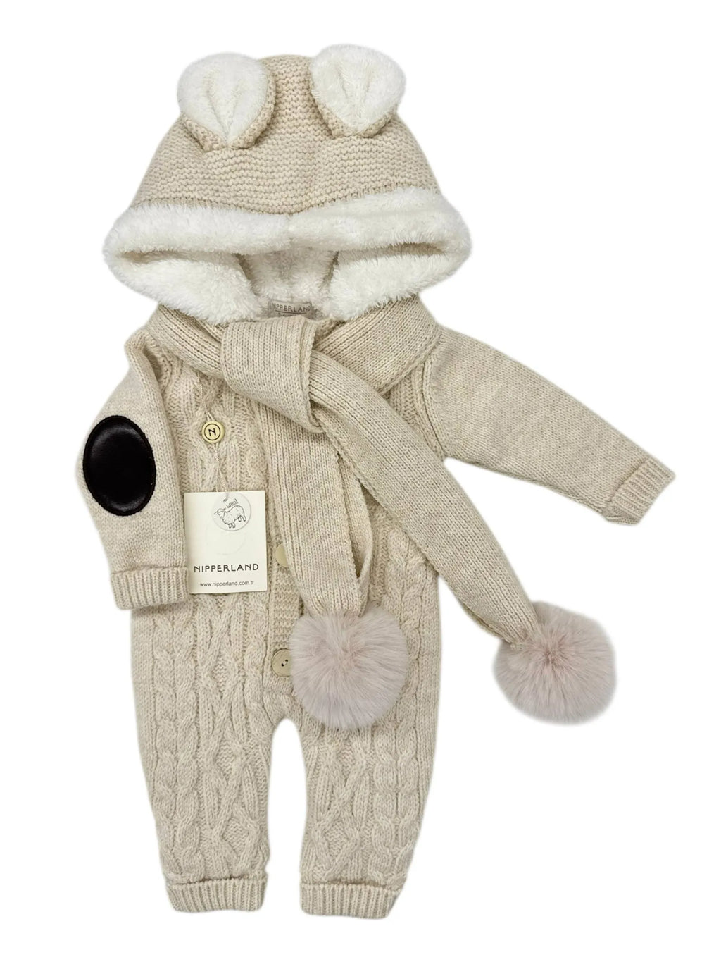 Salopetă Urs cu Fular Tricotată